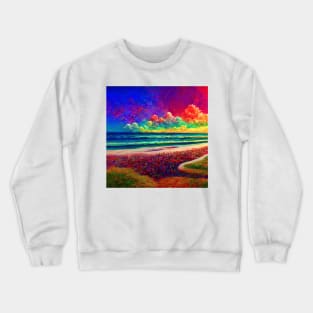 Psychedelic Beach Landscape Crewneck Sweatshirt